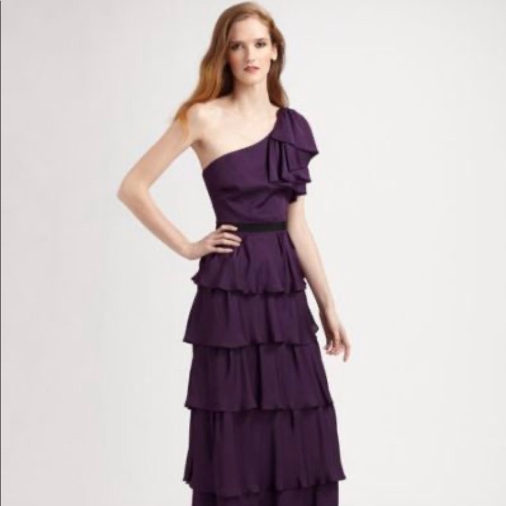 BCBG one shoulder gown